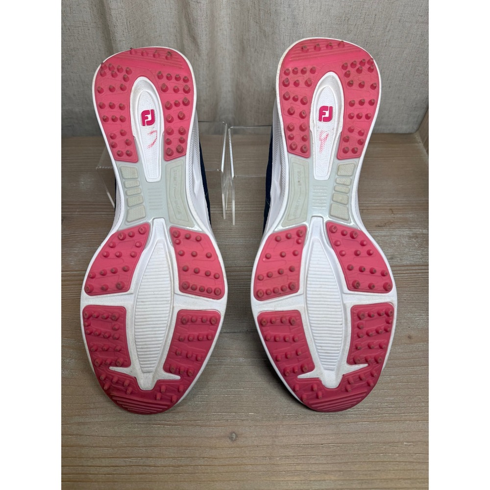 FootJoy Fuel Navy Pink Spikeless Golf Shoes Womens 9 M 92374 Stratolite Cushion - Picture 5 of 6